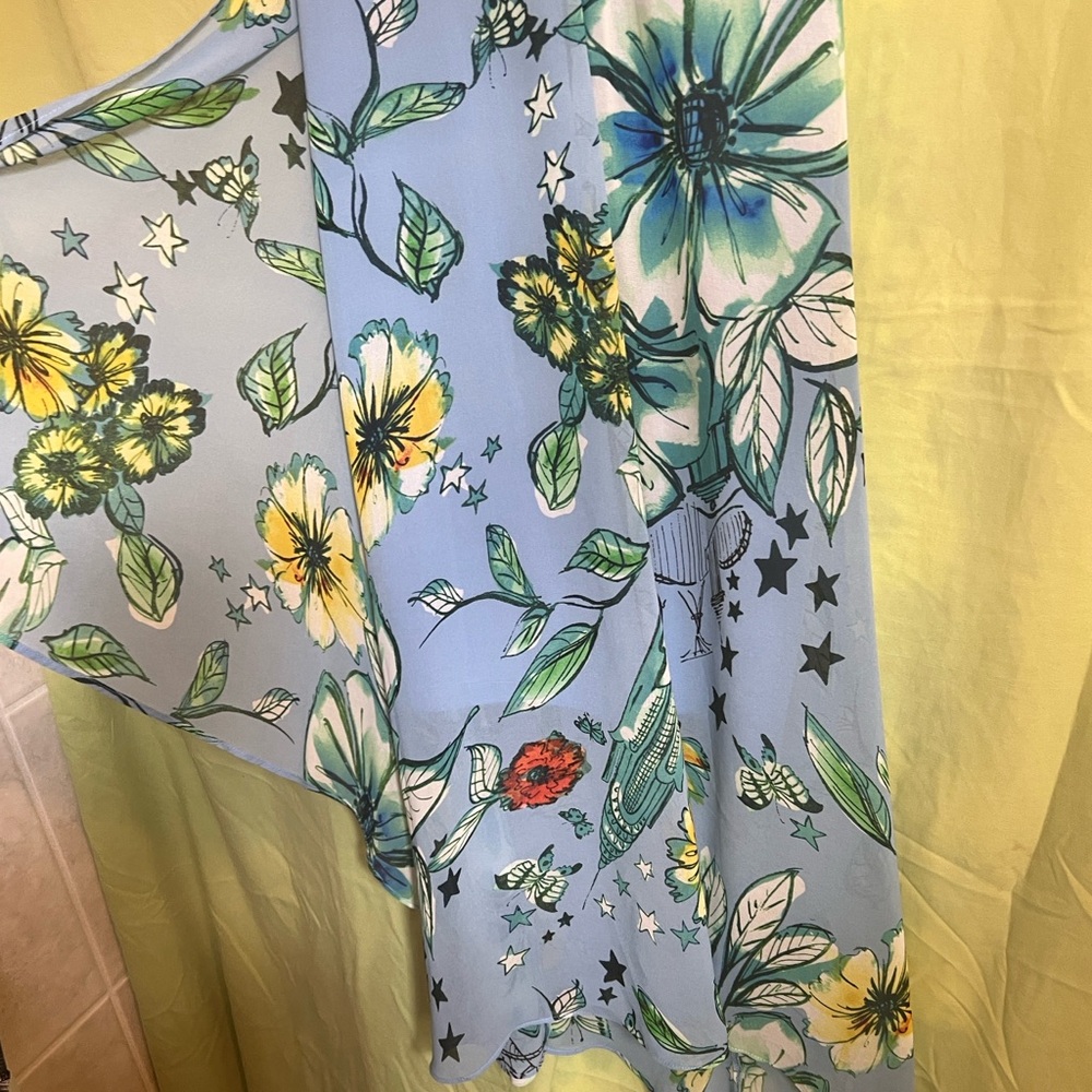 DKNY Blue Floral cottage core Maxi Dress - Picture 11 of 14